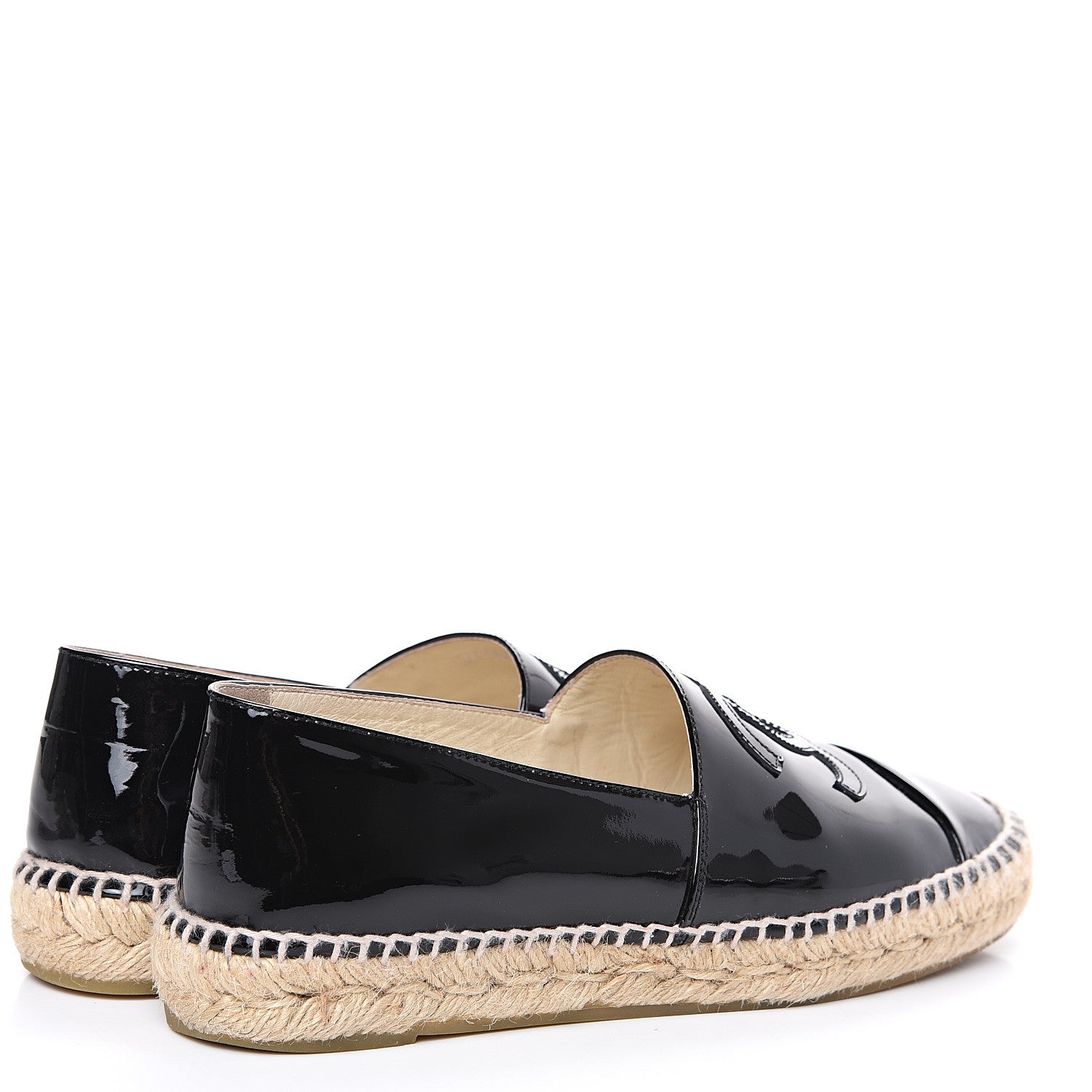 Chanel Patent CC Espadrilles 38 Black 4 of 9