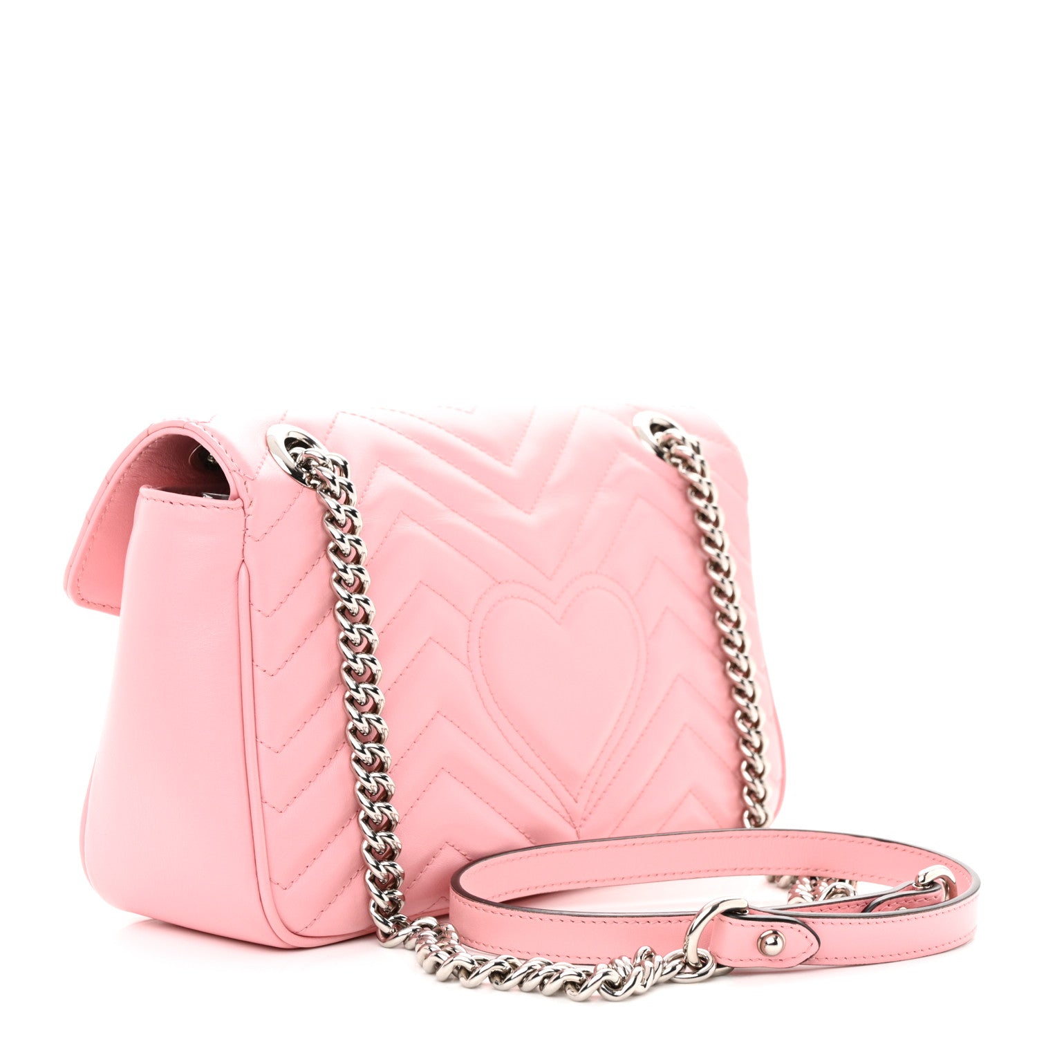 Gucci Calfskin Matelasse Small GG Marmont Shoulder Bag Wild Rose 3 of 12