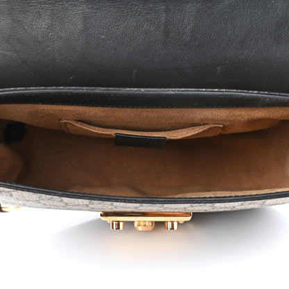 Gucci GG Supreme Monogram Web Medium Padlock Messenger Shoulder Bag Black 4 of 8