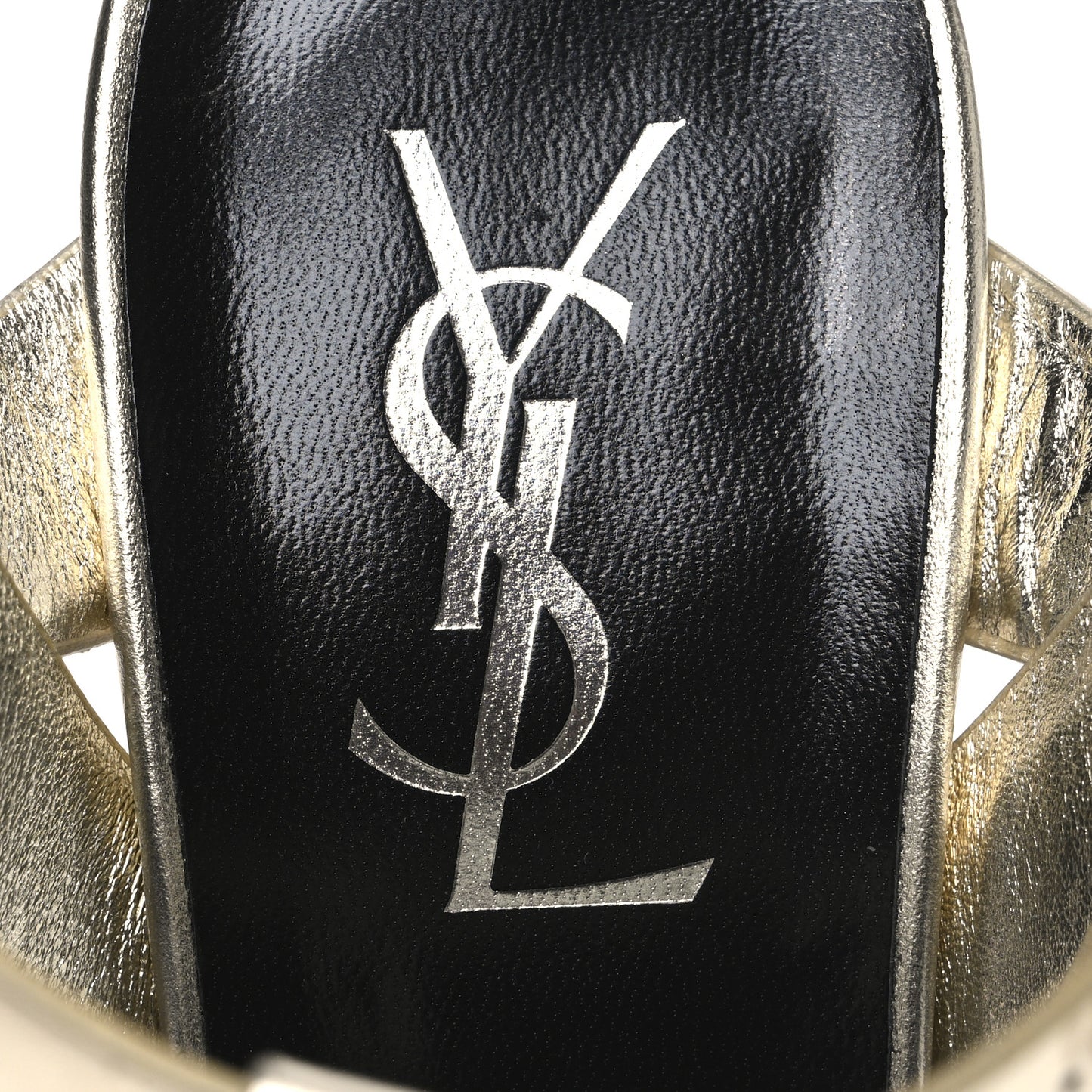 Metallic Nappa Tribute 105 Platform Sandals 37 Platino