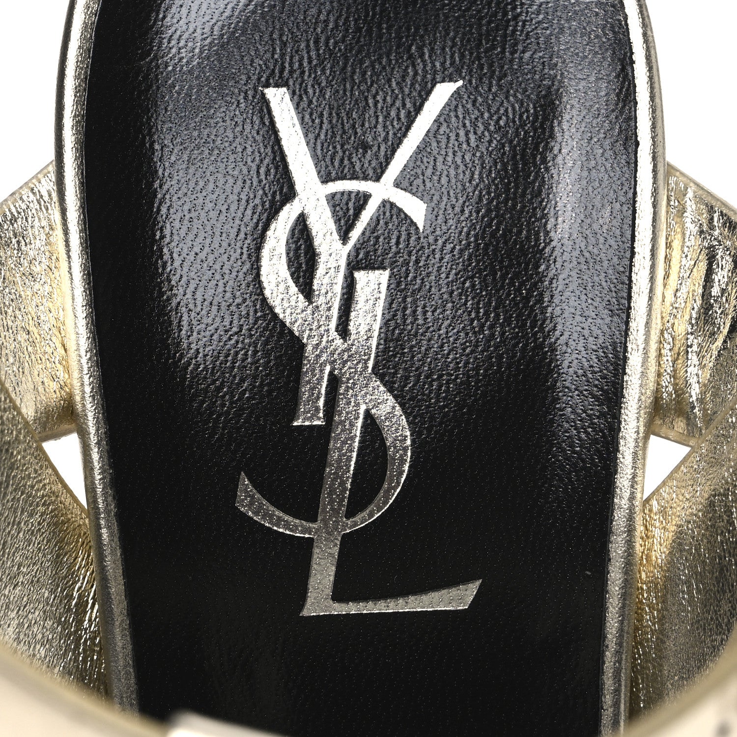 Saint Laurent Metallic Nappa Tribute 105 Platform Sandals 37 Platino 9 of 11