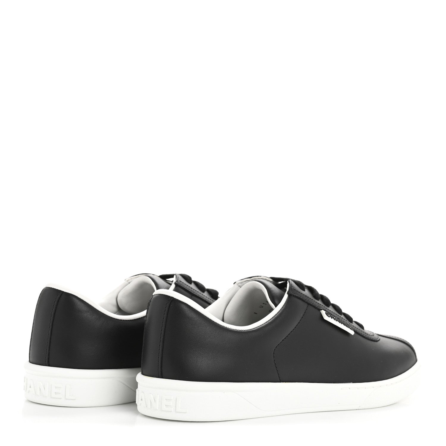Chanel Calfskin CC Womens Sneakers 38.5 Black 5 of 9