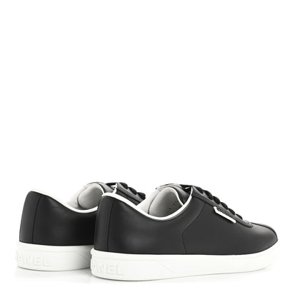 Chanel Calfskin CC Womens Sneakers 38.5 Black 5 of 9
