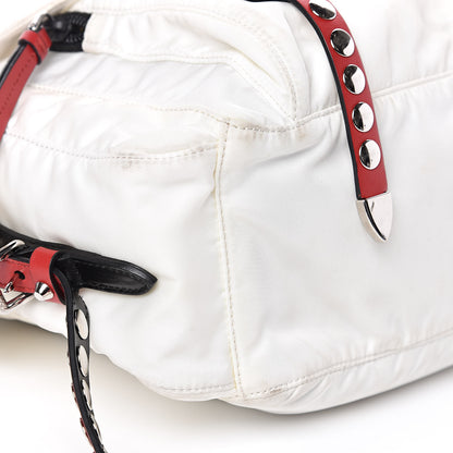 Prada Nylon New Vela Studded Messenger White Fuoco 9 of 18