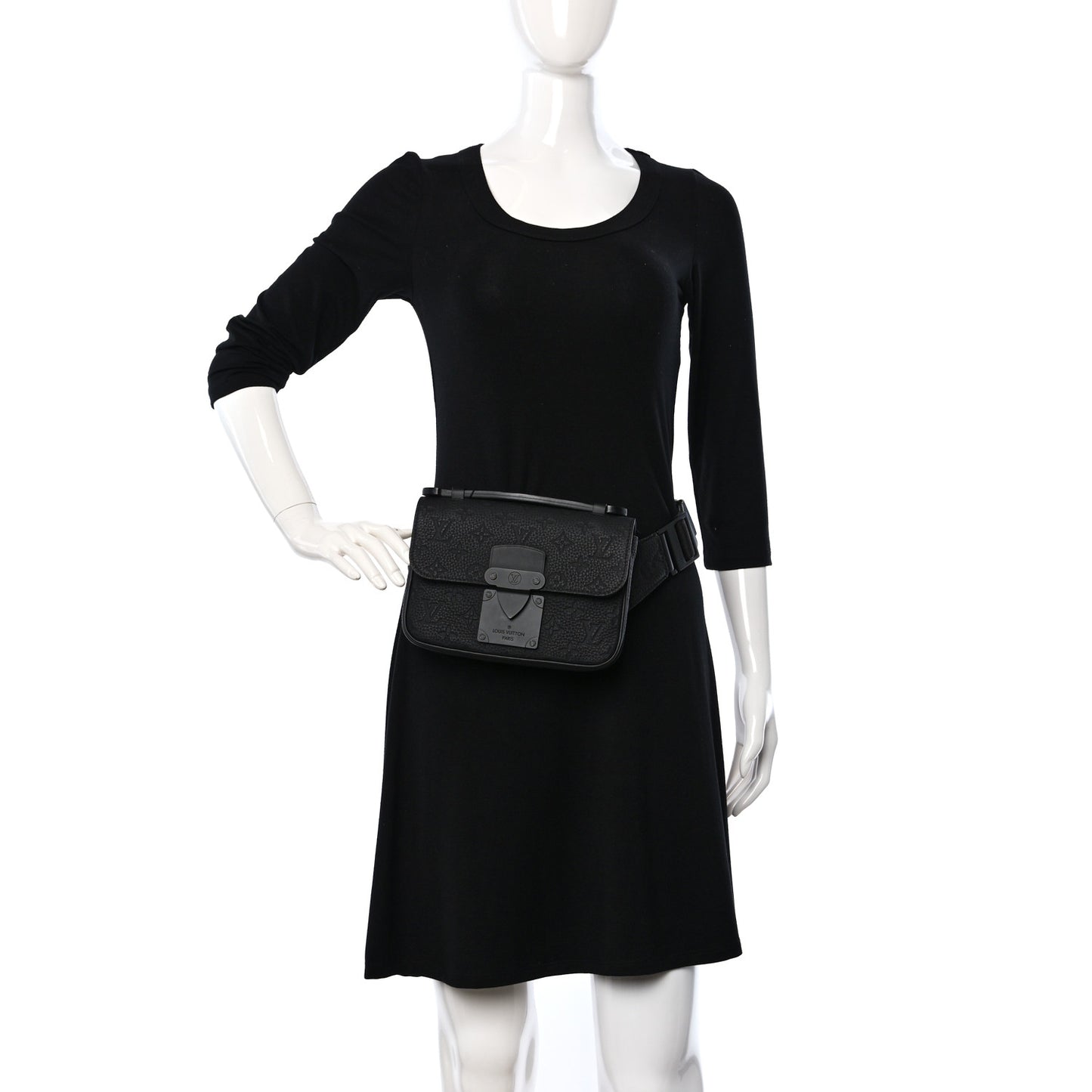 Taurillon Monogram S Lock Sling Bag Black