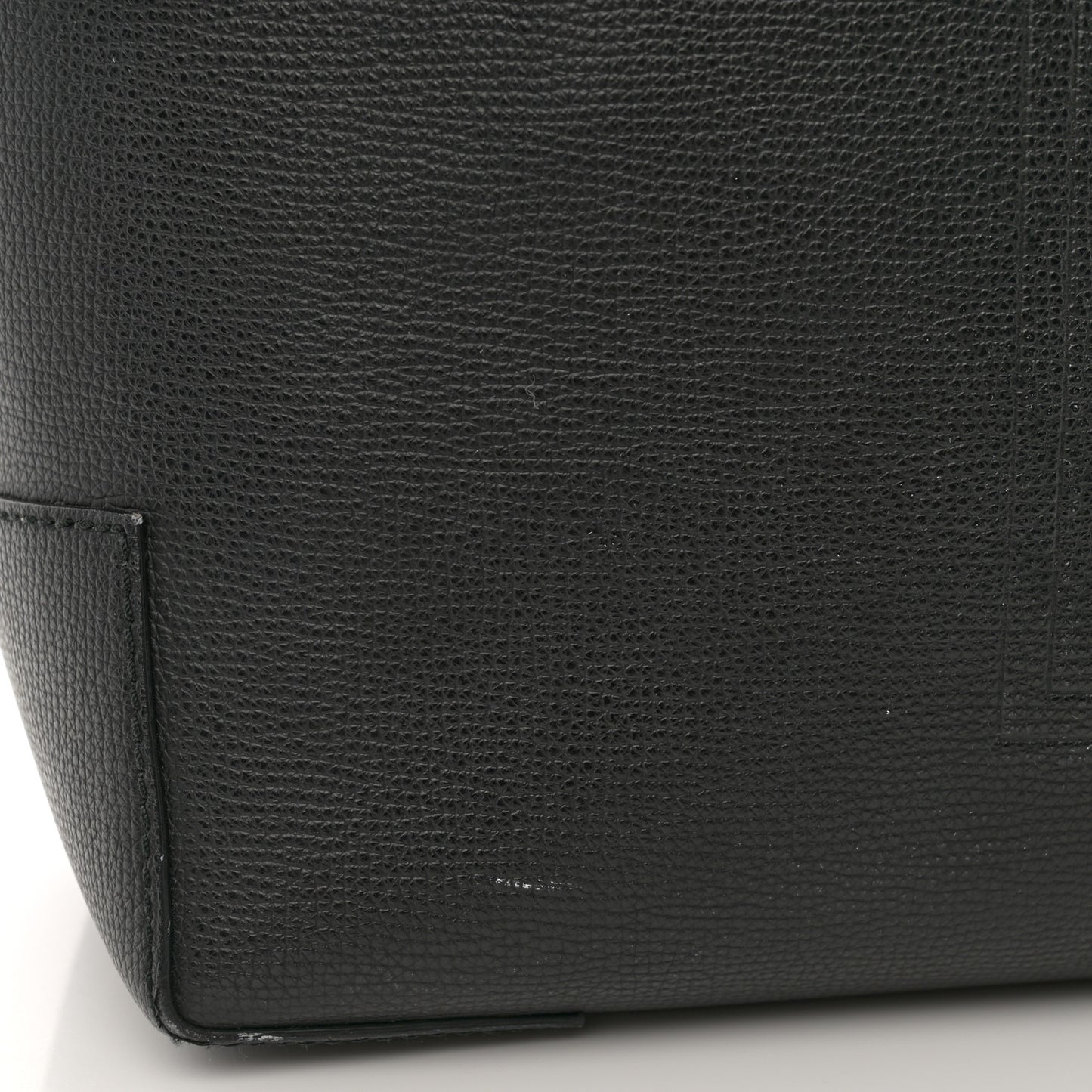 Calfskin TB Motif Embossed Medium Tote Black