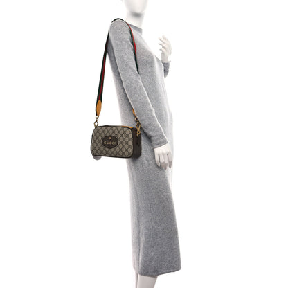 Gucci GG Supreme Monogram Web Neo Vintage Shoulder Bag Beige New Acero Crop 2 of 9