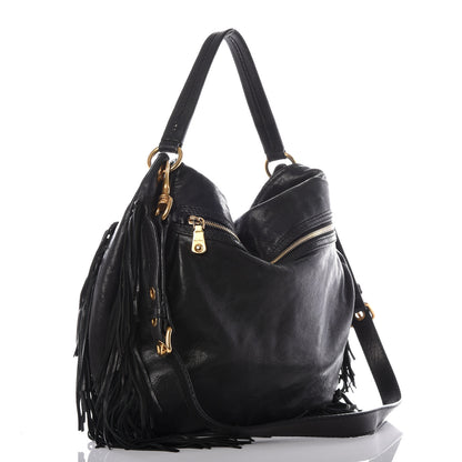Miu Miu Nappa Fringe Hobo Black 2 of 19