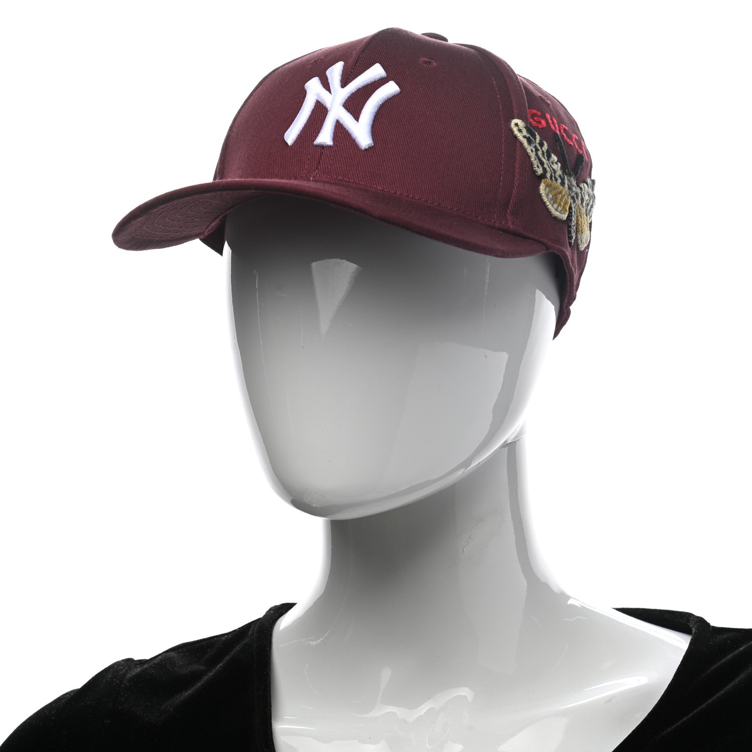 Gucci X MLB Cotton NY Yankees Baseball Hat 57-61 Lacquer 2 of 11