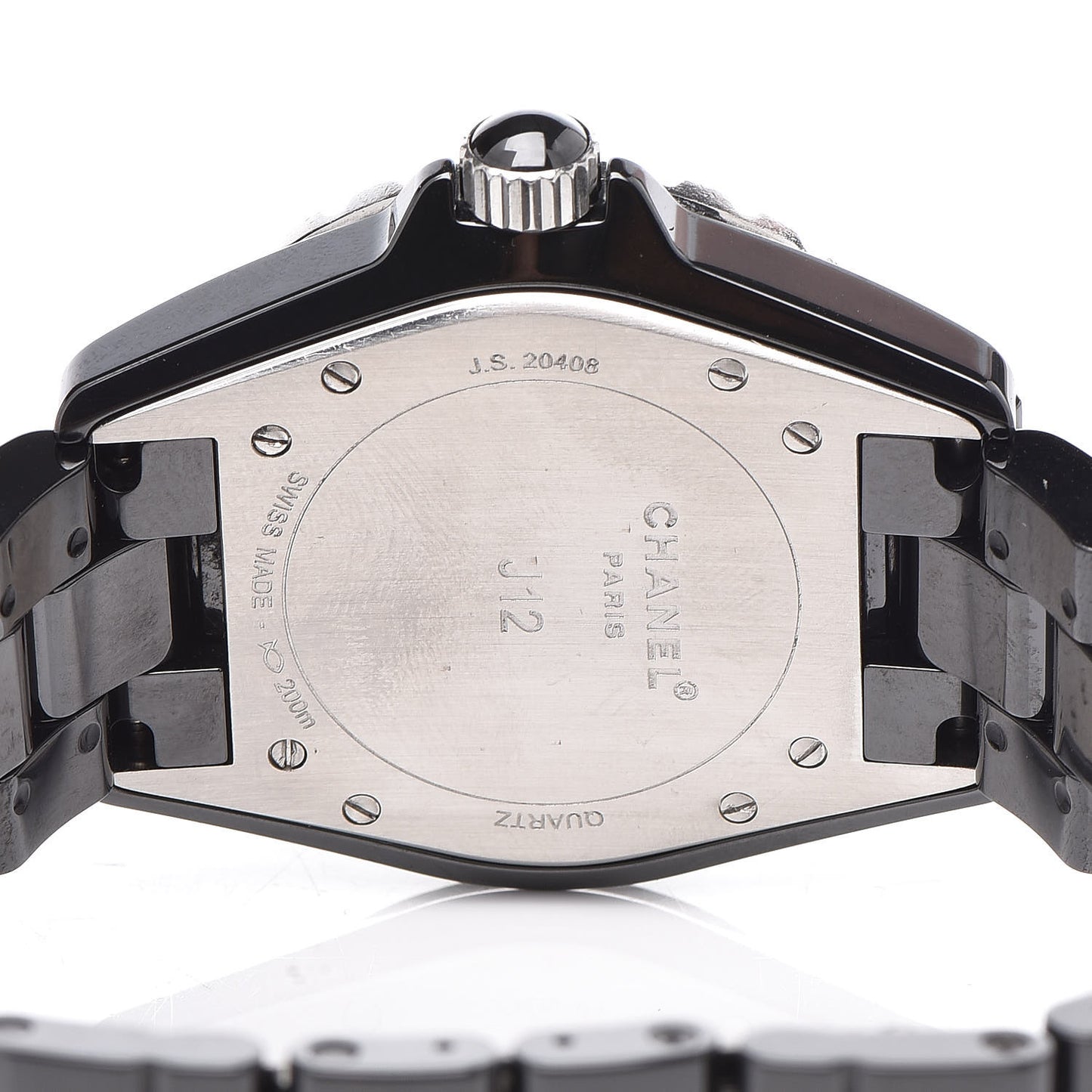 Stainless Steel Ceramic Diamond 38mm J12 Quartz Watch Black