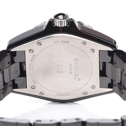 Chanel Stainless Steel Ceramic Diamond 38mm J12 Quartz Watch Black 5 of 7