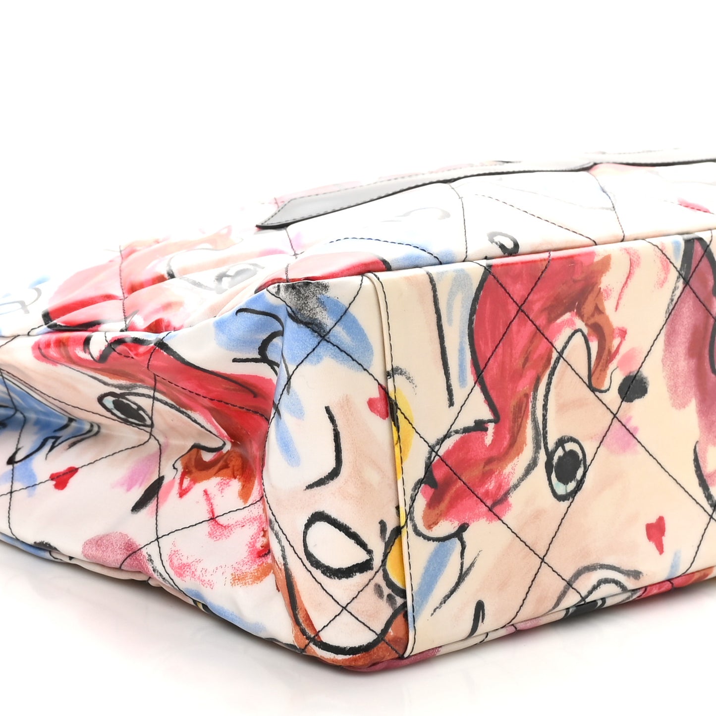 Coated Canvas XL Graffiti Tote Beige