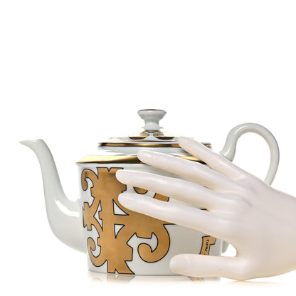 Hermes Porcelain Balcon du Guadalquivir Coffee Tea Pot Gold 2 of 9