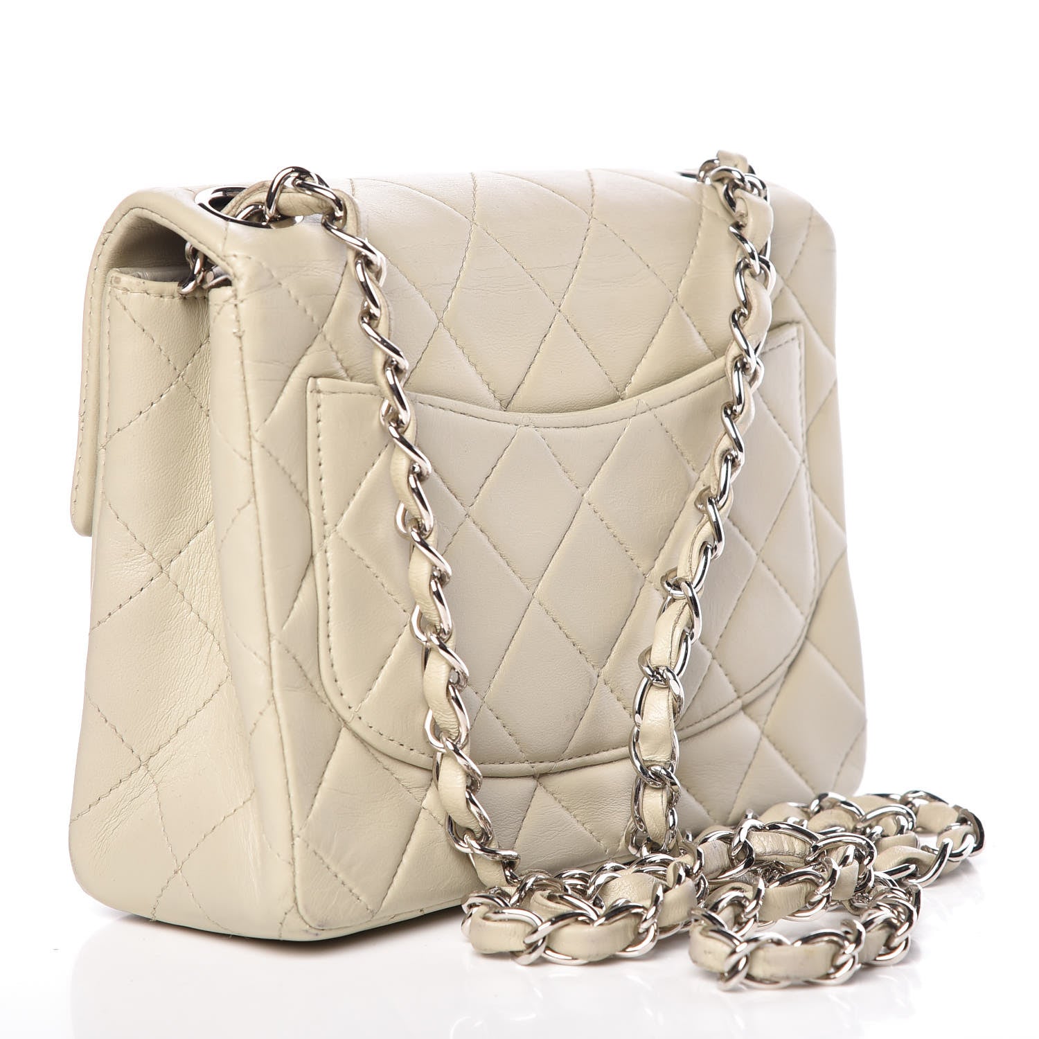 Chanel Lambskin Quilted Mini Square Flap Grey 3 of 9