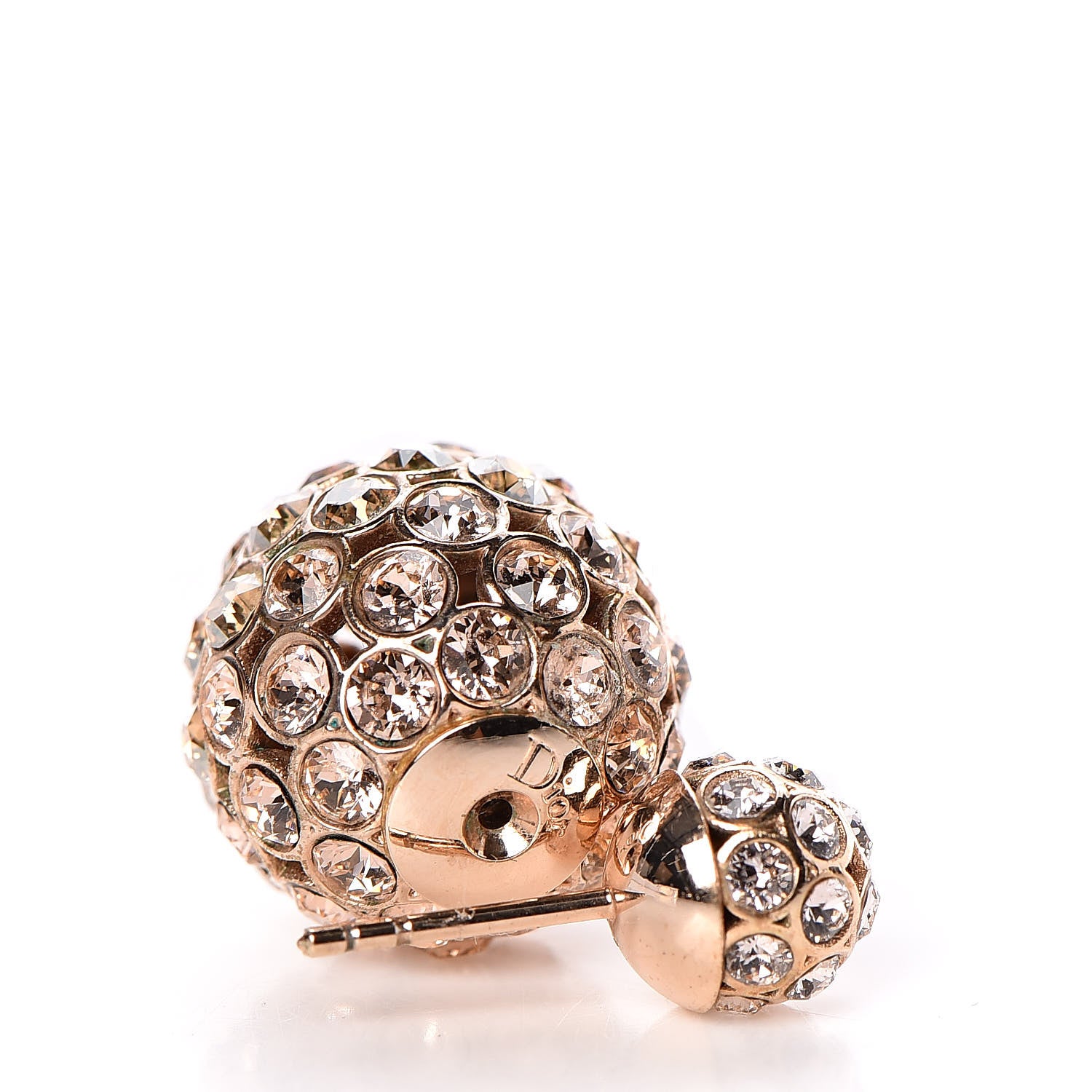 Christian Dior Crystal Mise En Dior Tribal Earrings Light Pink Gold 3 of 4