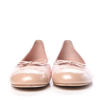 Chanel Lambskin Patent Cap Toe CC Ballerina Flats 39 Rose Clair 2 of 18