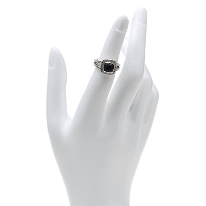David Yurman Sterling Silver Diamond Black Orchid 7mm Petite Albion Ring 49 5 2 of 5