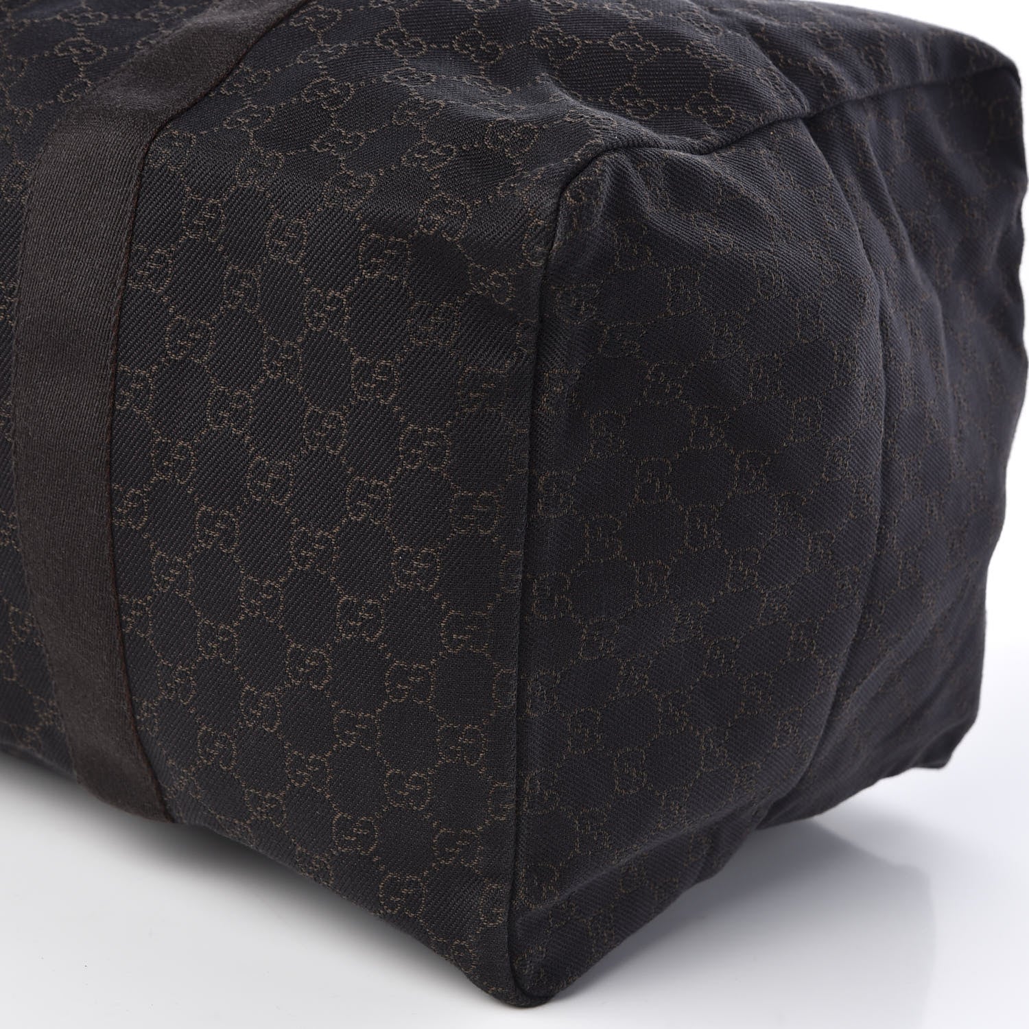 Gucci Denim Monogram Large Collapsible Carry On Duffle Bag Brown 6 of 10