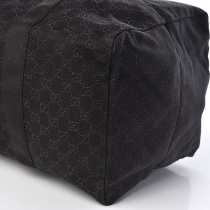 Gucci Denim Monogram Large Collapsible Carry On Duffle Bag Brown 6 of 10
