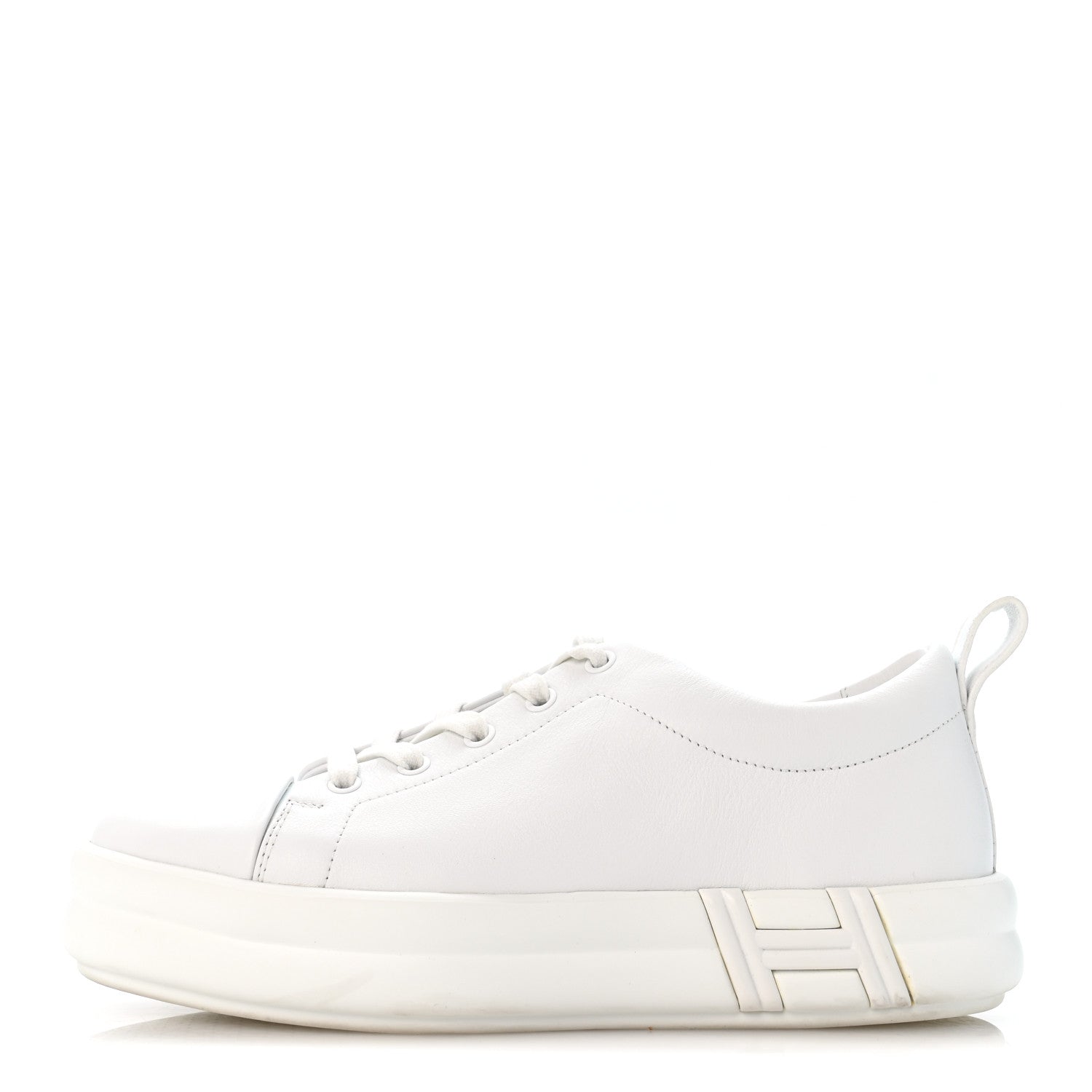 Hermes Calfskin Womens Happy Sneakers 38 White 1 of 10