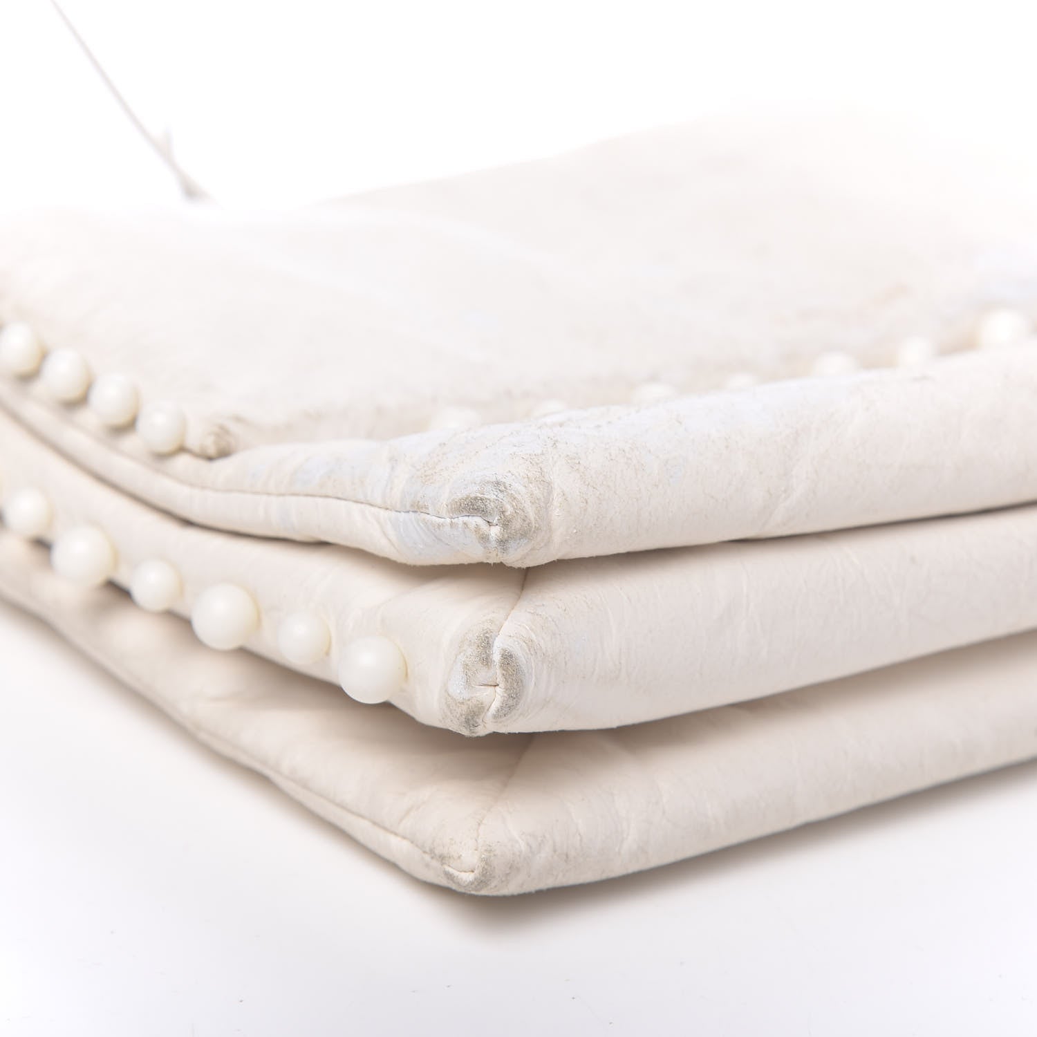 Lanvin Lambskin Quilted Pearl Medium Sugar Flap Shoulder Bag White 7 of 20