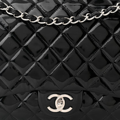 Chanel Patent Quilted Maxi Double Flap Black 7 of 10