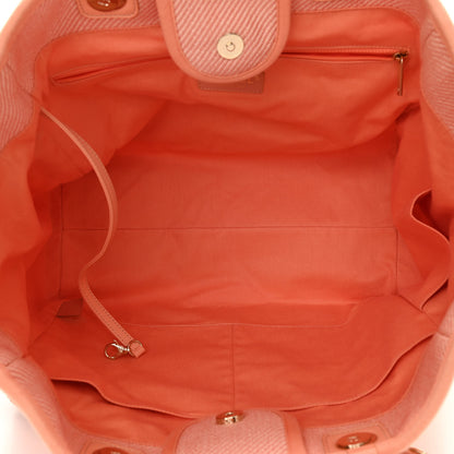 Chanel Mixed Fibers Calfskin Medium Deauville Tote Light Orange 5 of 10