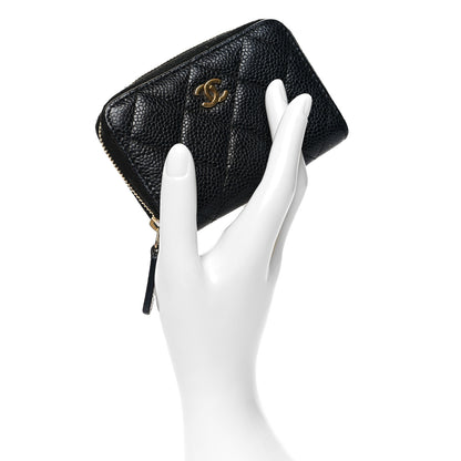 Chanel Caviar Quilted Zip Coin Purse Black 2 of 9