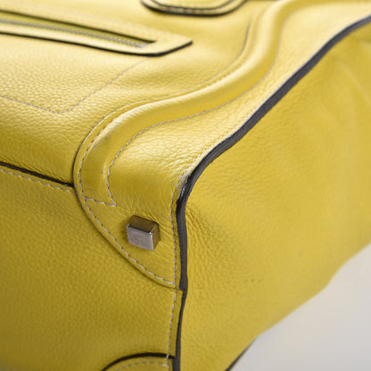 Celine Drummed Calfskin Micro Luggage Citron 12 of 19