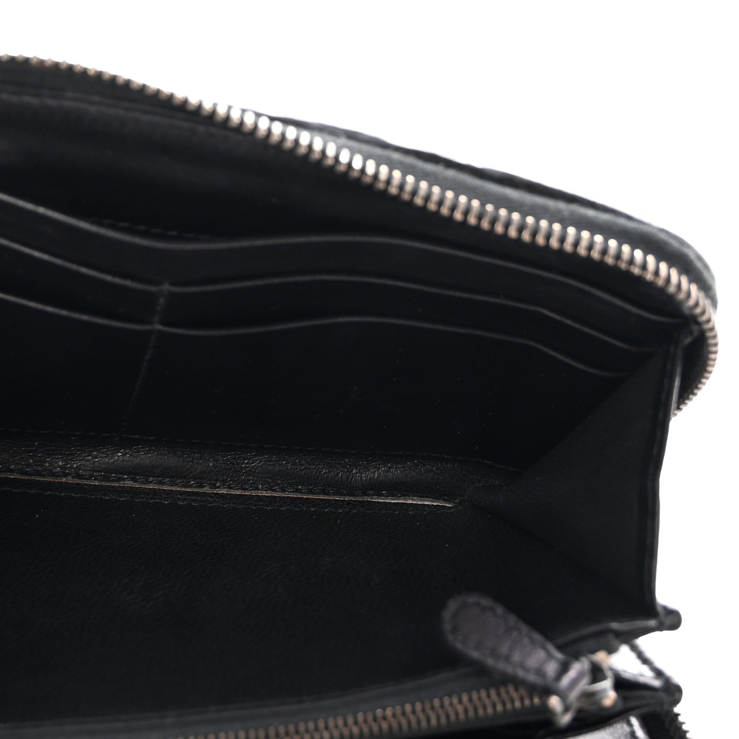 Bottega Veneta Nappa Patent Intrecciato Zip Around Wallet Black 5 of 8