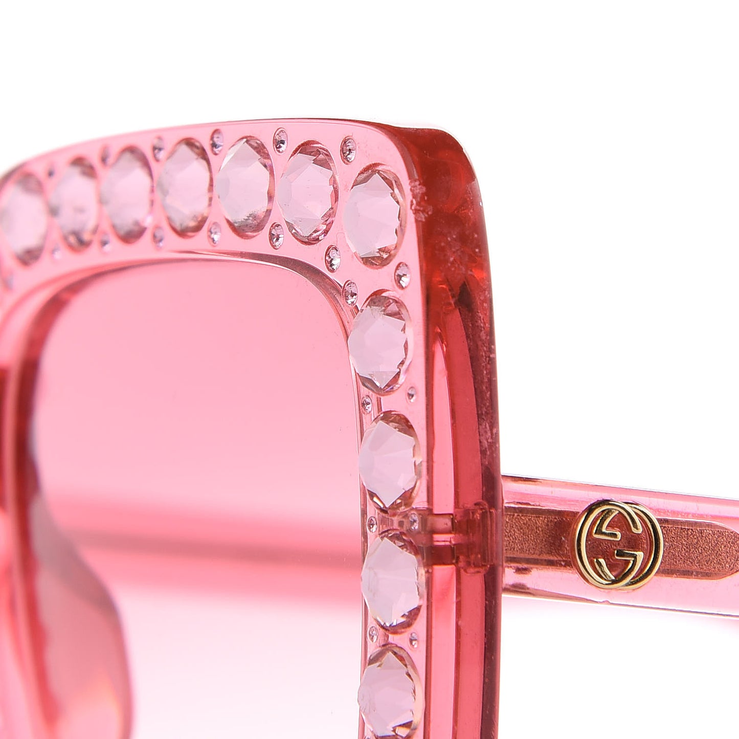 Crystal Square Frame Sunglasses GG0148S Pink