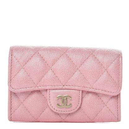 Chanel Iridescent Caviar Quilted Flap Card Holder Rose Pink 1 of 11