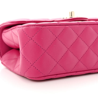 Chanel Lambskin Quilted Mini Crystal Top Handle Rectangular Flap Dark Pink 9 of 11