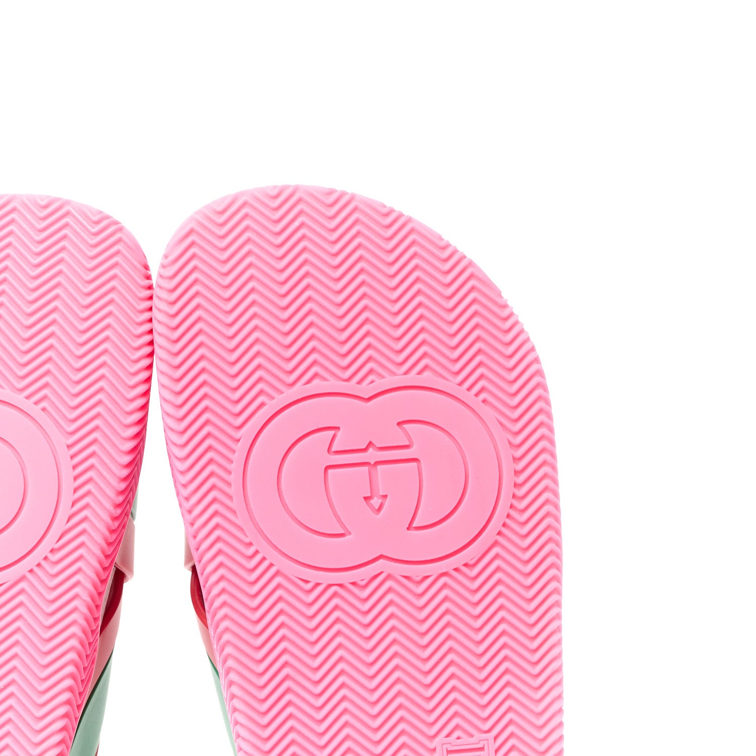 Gucci Rubber Web Womens Criss Cross Slide Sandals 38 Coral New Shamarock 7 of 9
