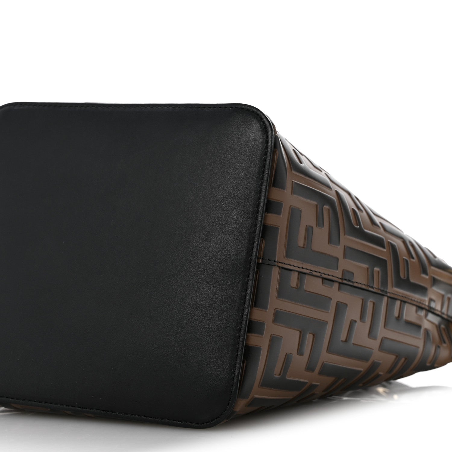 Fendi Vitello Grace F is Fendi Bi-Color FF 1974 Embossed Grande Mon Tresor Bucket Bag Maya Black Fragola 10 of 10