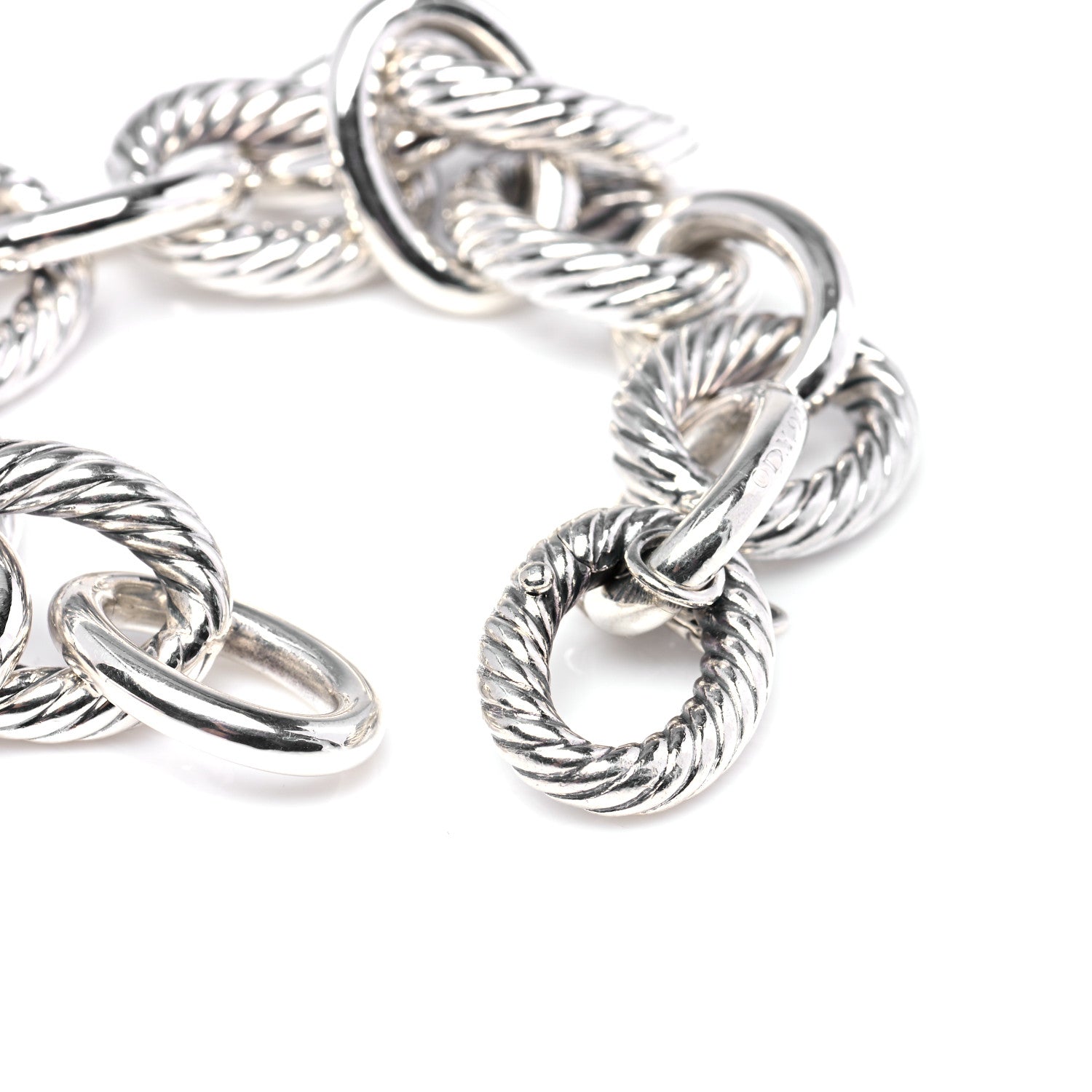 David Yurman Sterling Silver 17mm Extra Large Oval Link Bracelet 6 of 7