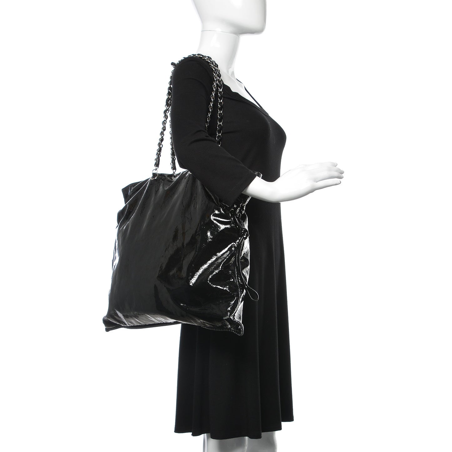 Patent Bonbons Shopper Tote Black