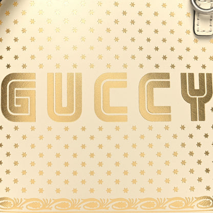 Gucci X SEGA Calfskin GUCCY Stars Mini Dome Shoulder Bag Mystic White Gold 8 of 12