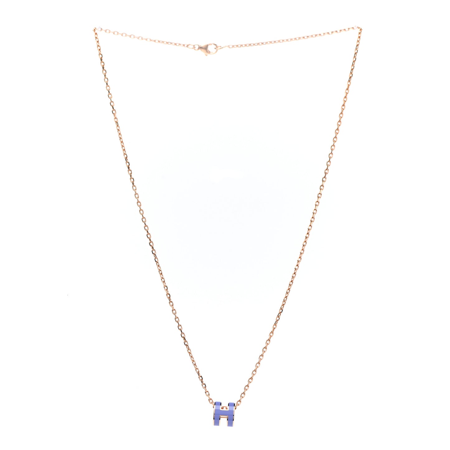 Rose Gold Mini Pop H Pendant Necklace Lilas