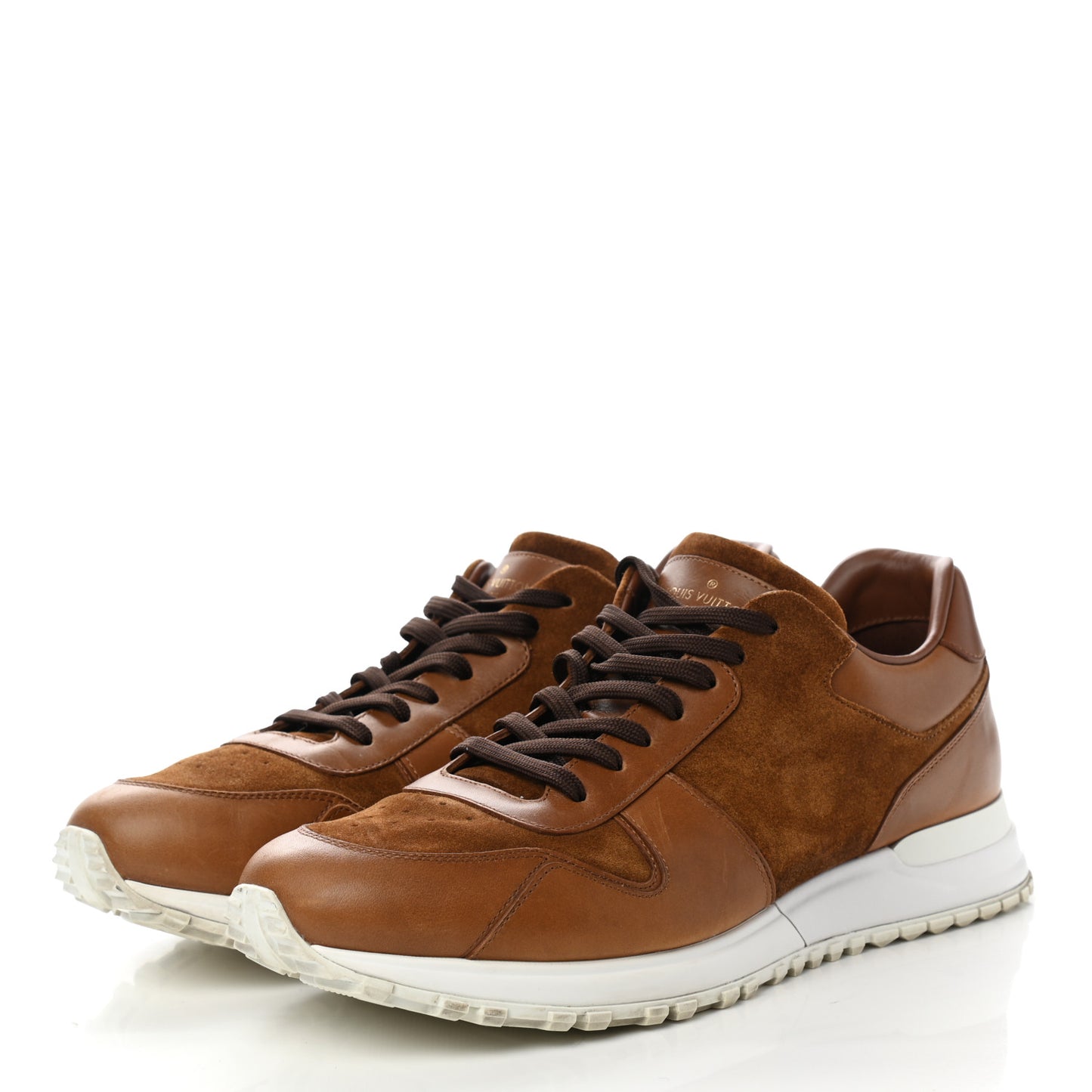 Calfskin Suede Mens Run Away Sneakers 8 Tan