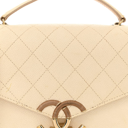 Chanel Grained Calfskin Quilted Small Cuba Top Handle Flap White 8 of 14