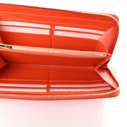Celine Lambskin Large Zip Around Multifunction Wallet Red Orange 5 of 6