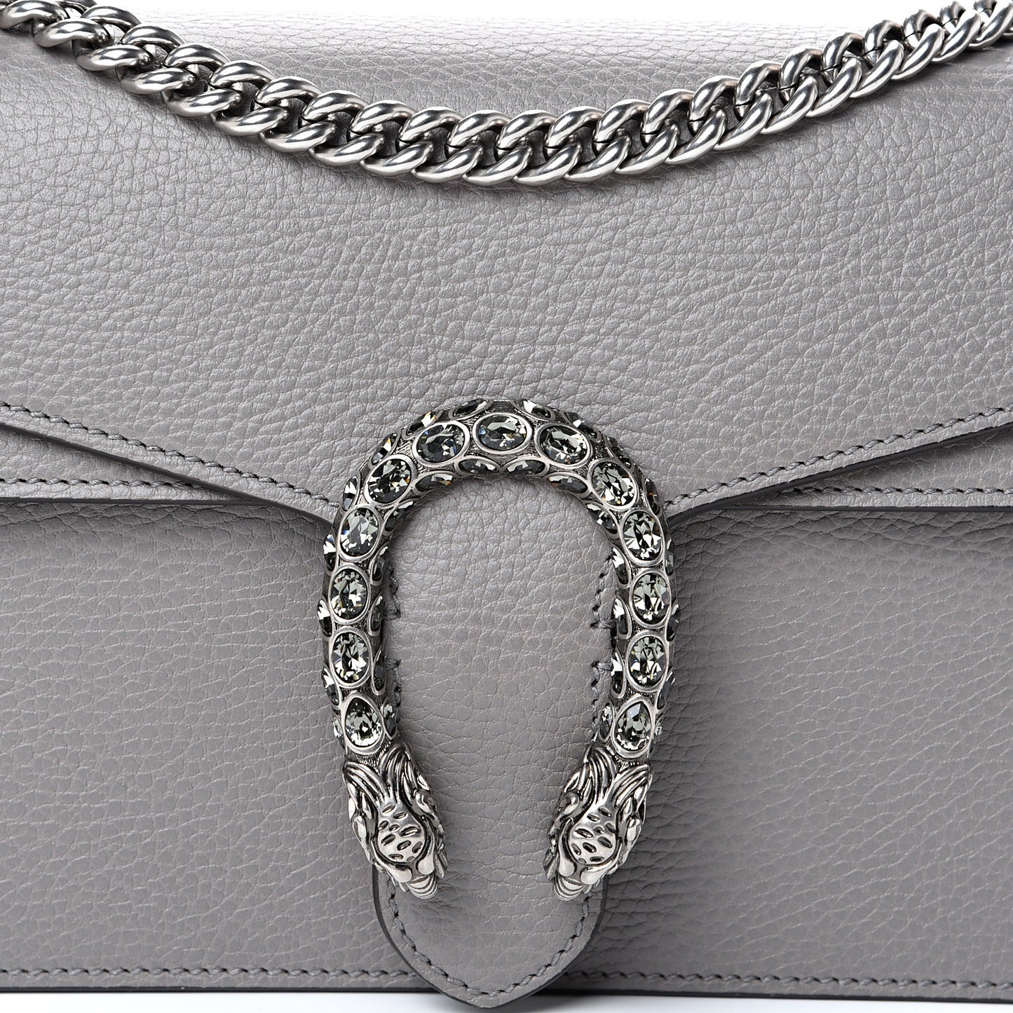 Pebbled Calfskin Small Dionysus Shoulder Bag Dusty Grey
