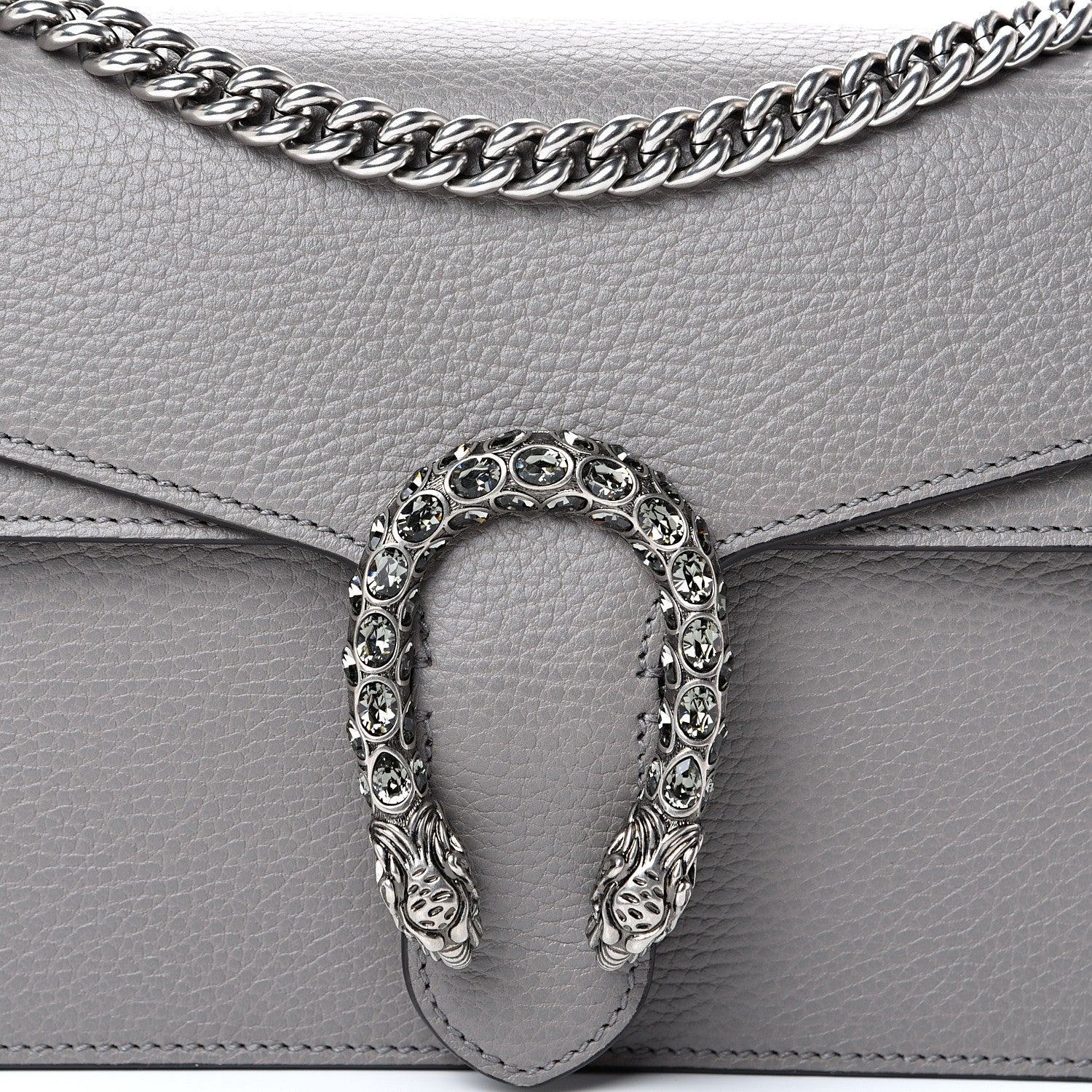 Gucci Pebbled Calfskin Small Dionysus Shoulder Bag Dusty Grey 7 of 10