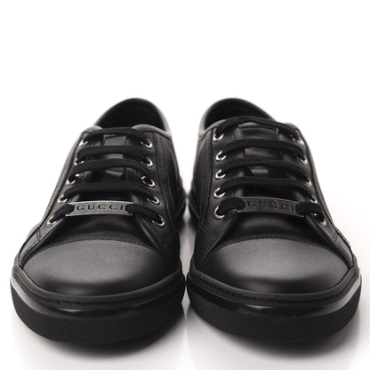 Gucci Calfskin Miro Soft Womens Lace Up Sneakers 37 Black 2 of 11