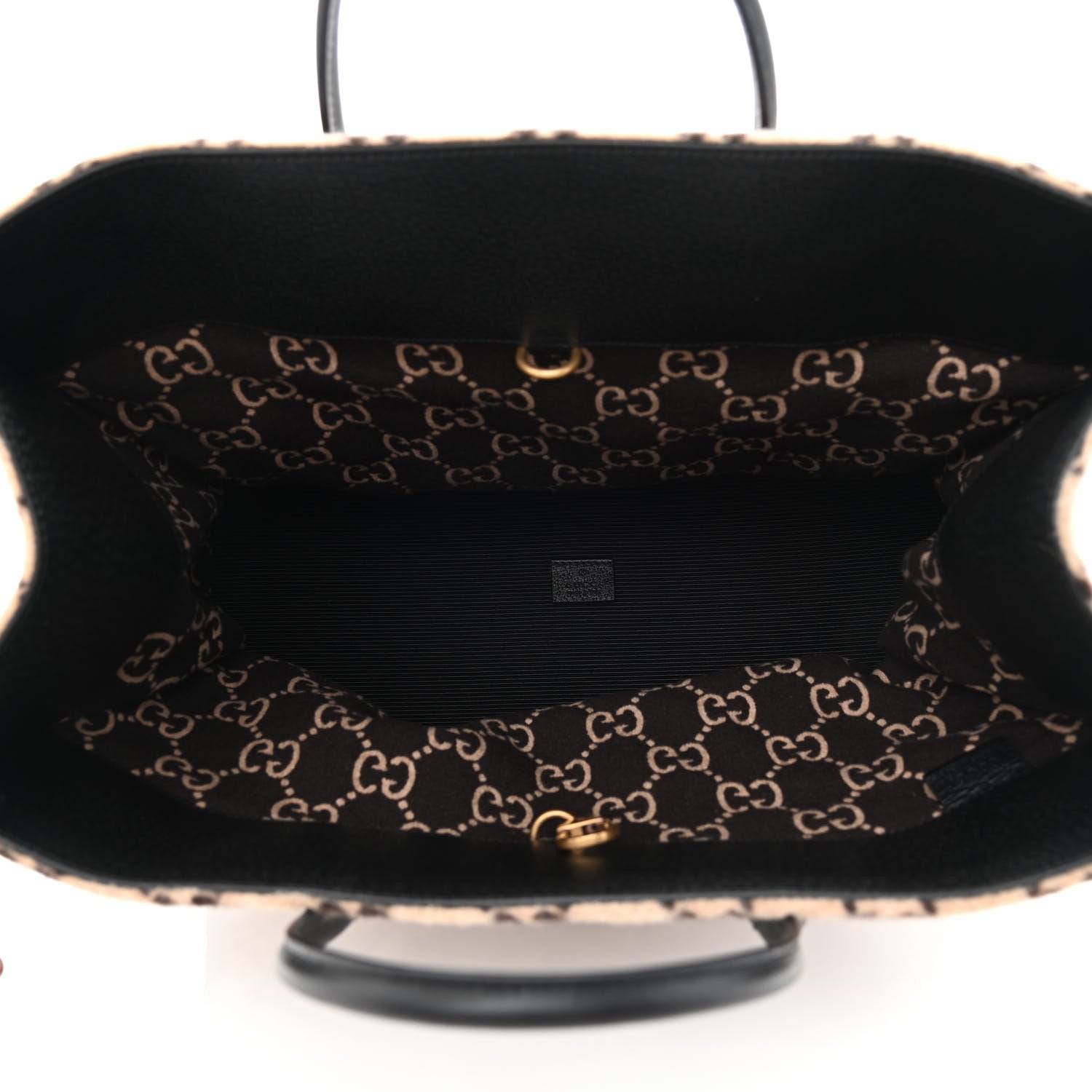 Gucci Covered Wool GG Monogram Large Tote Bag Beige Ebony 5 of 10