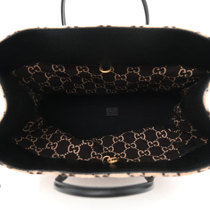 Gucci Covered Wool GG Monogram Large Tote Bag Beige Ebony 5 of 10