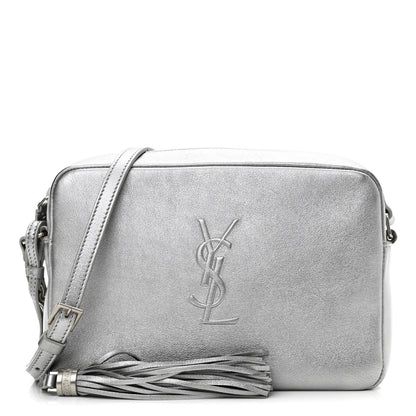 Saint Laurent Metallic Calfskin Monogram Small Lou Camera Bag Silver 1 of 14