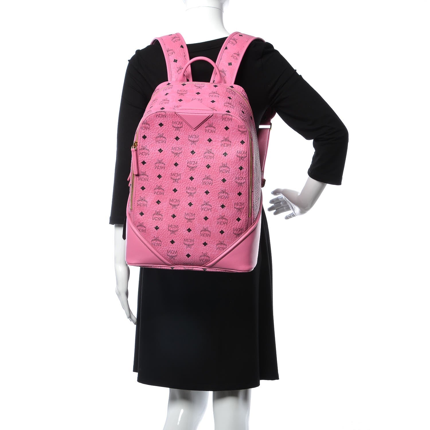 MCM Visetos Medium Duke Backpack Pink 2 of 8