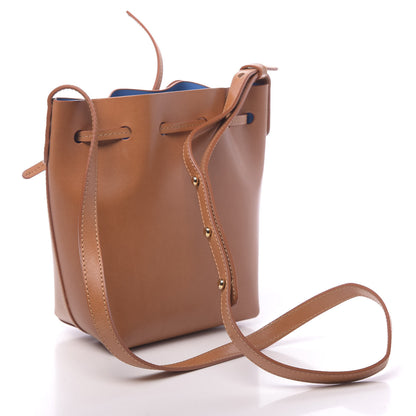 Mansur Gavriel Vegetable Tanned Calfskin Mini Bucket Bag Cammello Azzurro 3 of 13